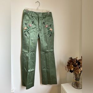 COACH Green Satin Trousers